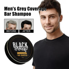Black Soap Bar Shampoo for Men Hair and Beard Repair
